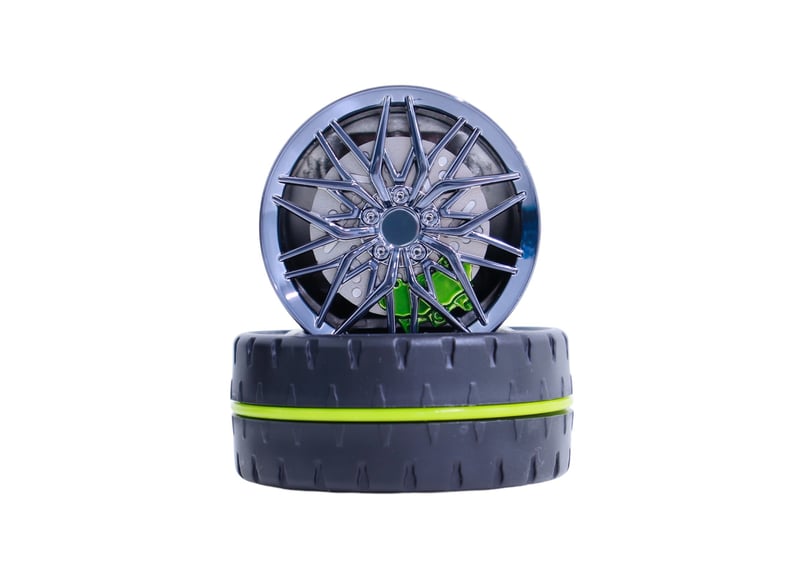 Solar Rotating Car Dashboard Air Freshener. Alloy wheel Hub design with perfume