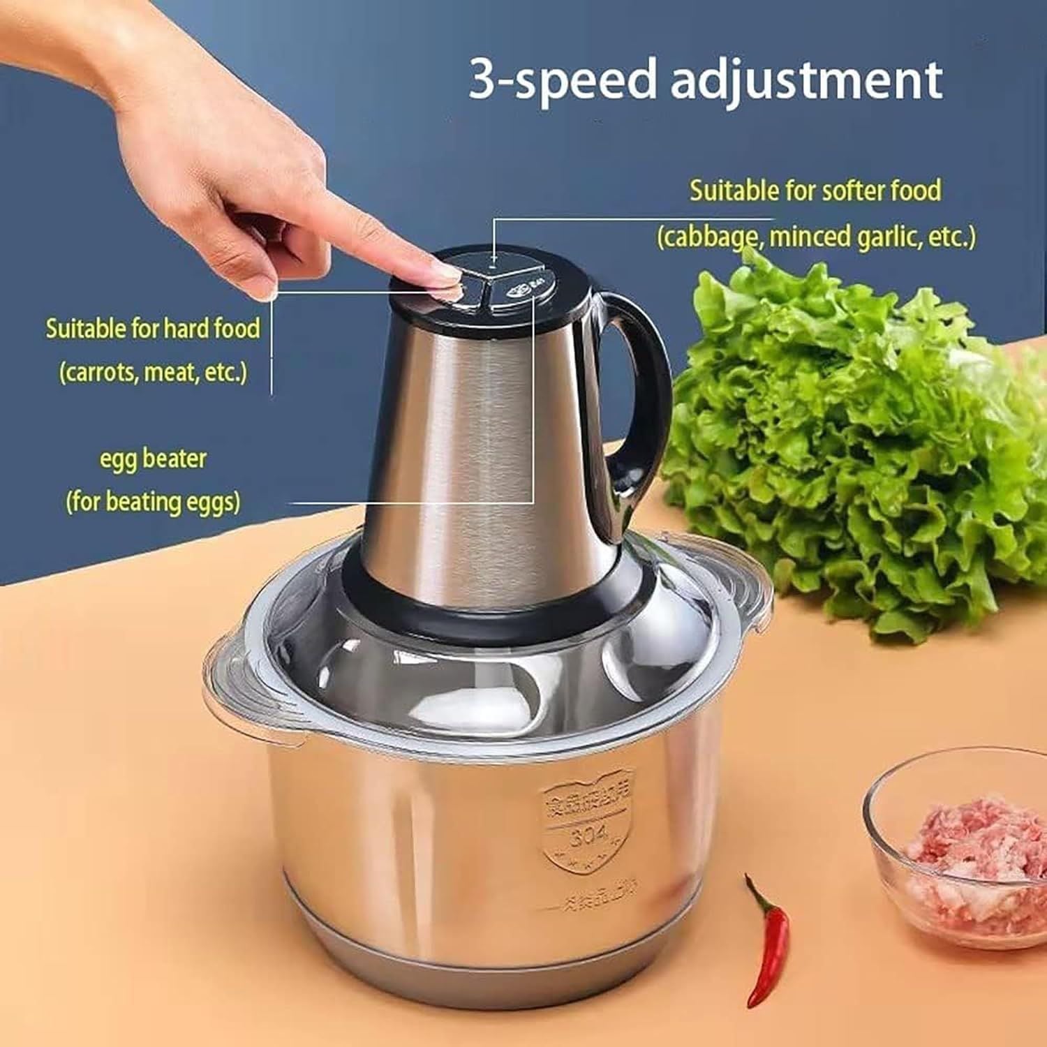 Steel meat grinder LIter with Handle